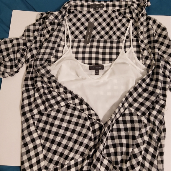 NWT!  The Limited Gingham Twill Black 3/4 Sleeve Size 10P - Picture 11 of 13